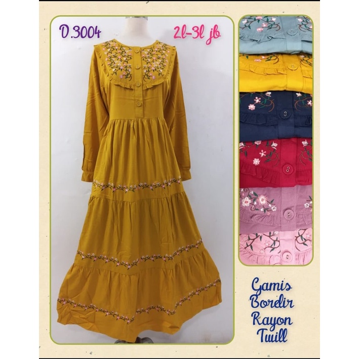 Gamis BWI188 Bordir Rayon Twill