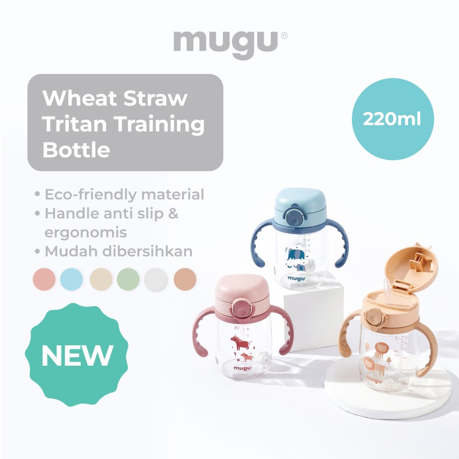 MUGU WHEAT STRAW TRITAN TRAINING BOTTLE 220ML