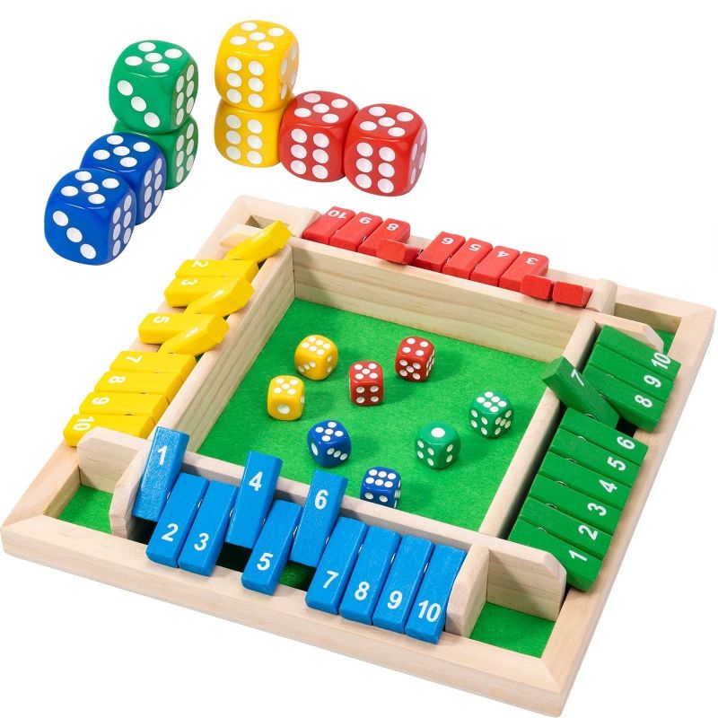 4 Warna Mainan Board Game Dadu Shut the Box Angka 1-10 Papan Permainan Dadu Untuk Bar Party Club KTV Props