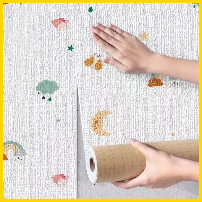 GOS WALLPAPER FOAM LINEN ROLL FOAM / LINEN WALLPAPER DEKORASI KAMAR MURAH