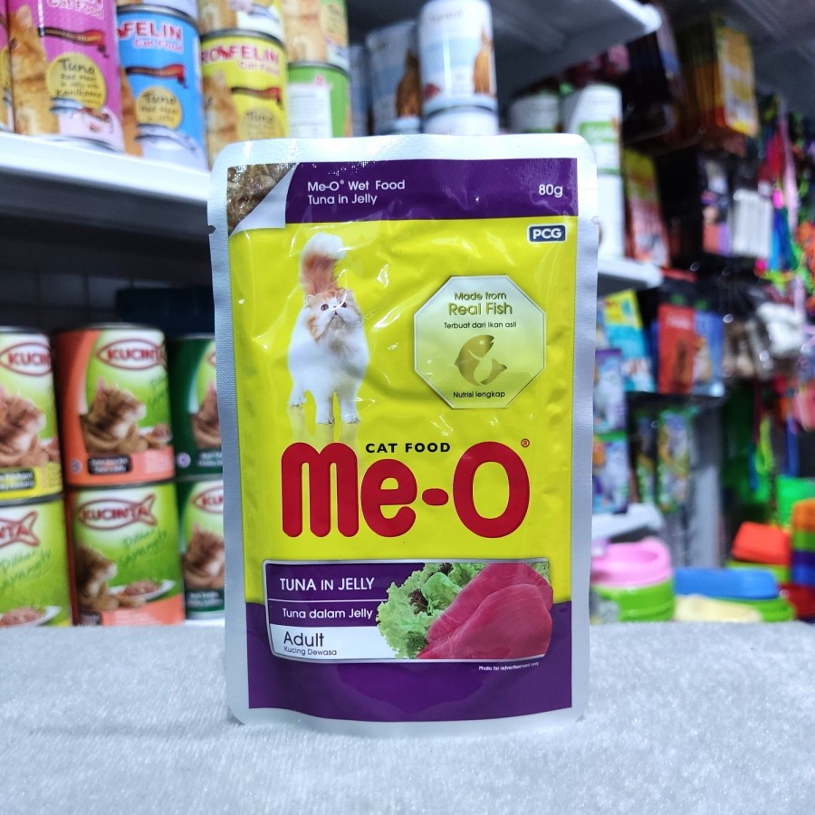 ( 6 pouch) Meo Pouch Sachet 80gr Me-o Wet Cat Food - Tuna In Jelly