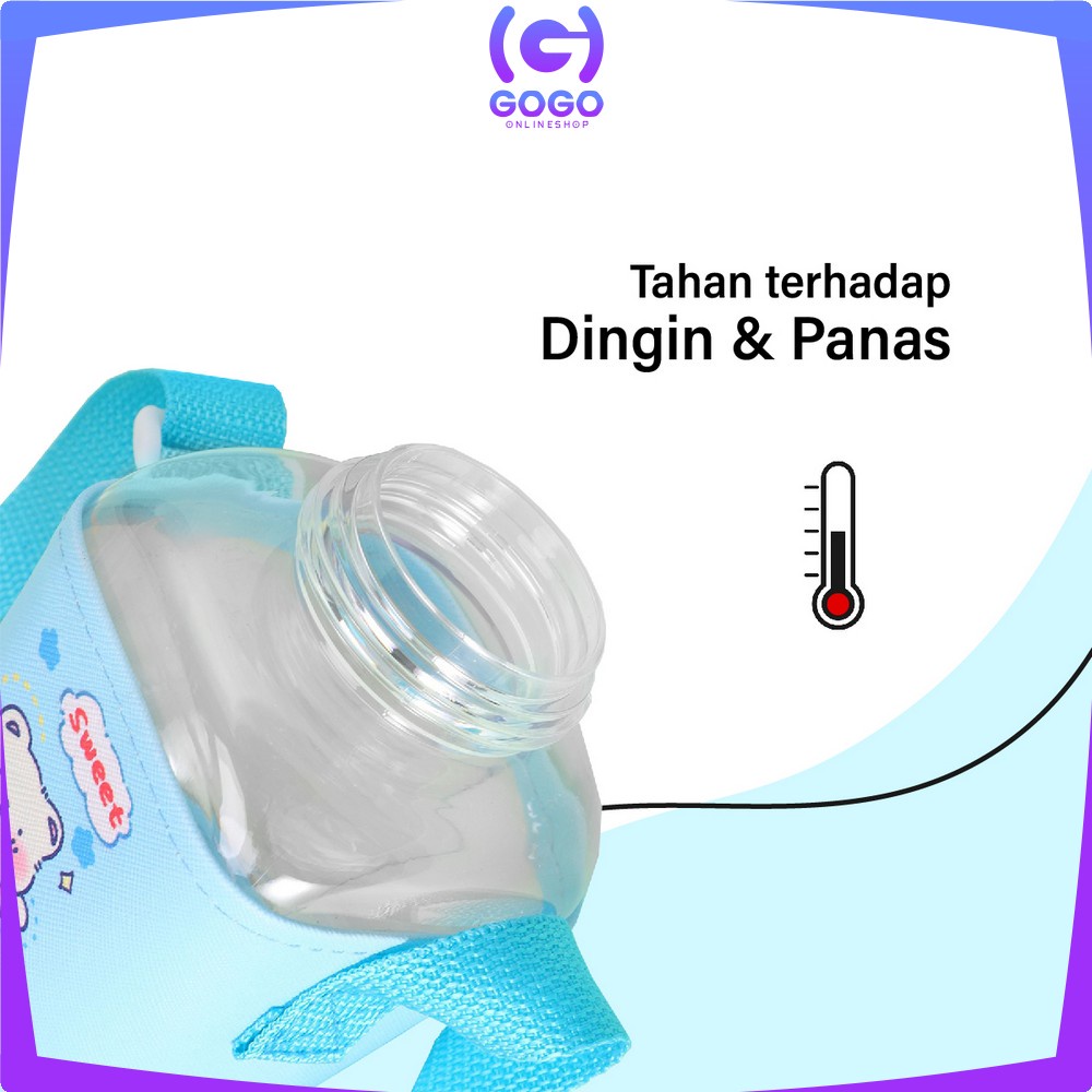 GOGO-C469 Botol Minum Anak Karakter 600ML Tempat Minum Anak TK Lucu Dengan Sedotan / Bottle Minum Kids Portable BPA FREE