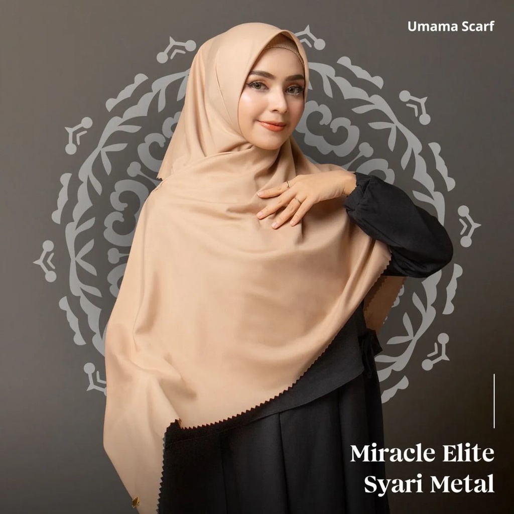 PREMIUM UMAMA METAL LOGO Hijab Segi Empat Laser Cut MIRACLE ELITE SYARI METAL  Umama Scarf jumbo squ