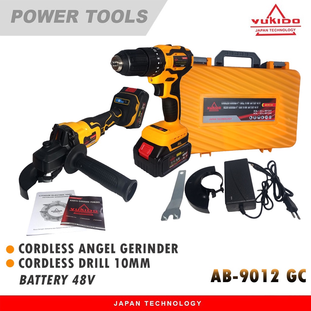 Promo PAKET Mesin Gerinda Mesin Bor Baterai Cordless SUNC TOOLS 42Vf/48v/