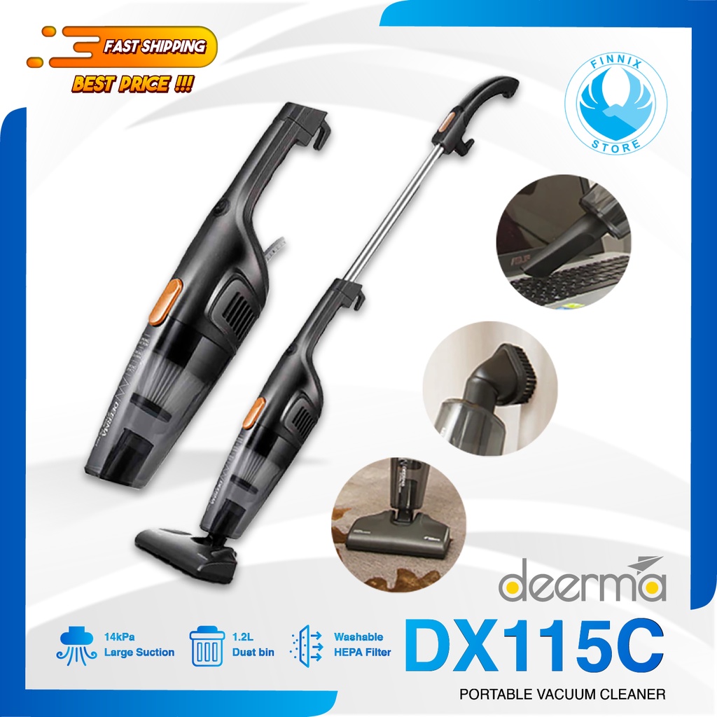 Deerma DX115C / DX118C Handheld Vacuum Cleaner 2 in 1 Penyedot Debu