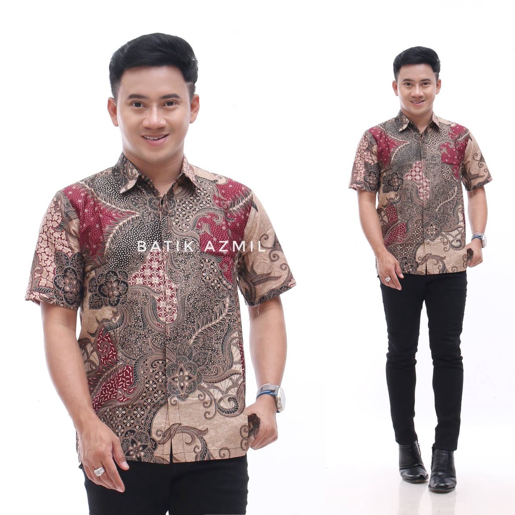 Hem Batik Pria Pendek Lawasan Sogan/Pari Sulur/Parang Black/Merak Papua Ori by Batiek