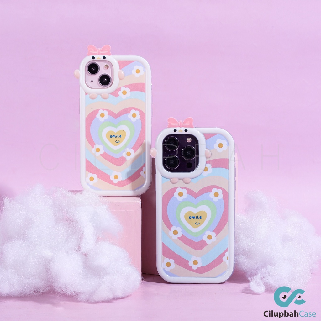 Softcase 3D Love Smile Full Cover for iPhone 7 8 PLUS XR X XS Max / 11 Pro Max / 12 Pro Max / 13 Pro Max / 14 Plus Pro Max