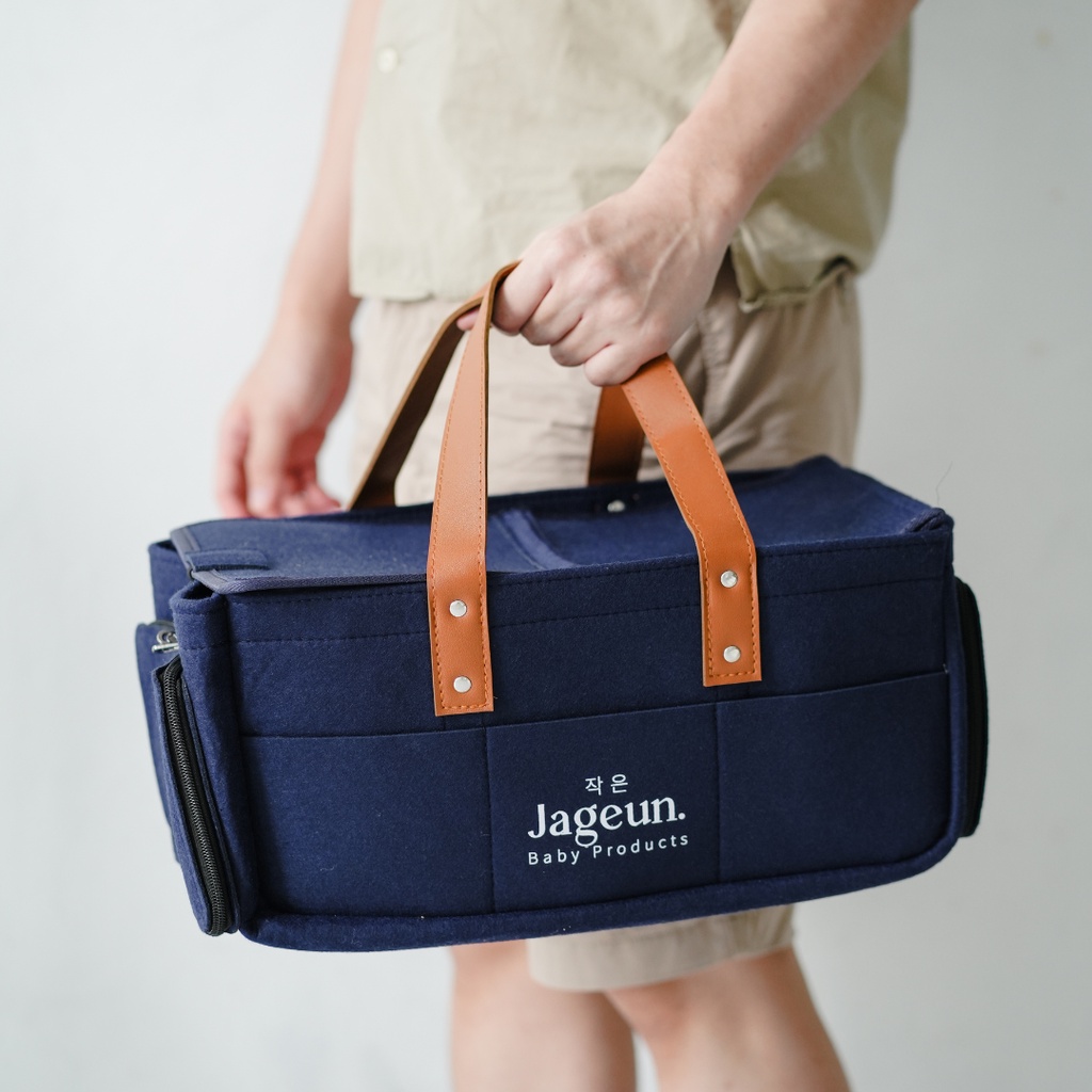 JAGEUN Premium Felt Diaper Caddy Bag + Tutup| Tas Popok Peralatan Bayi