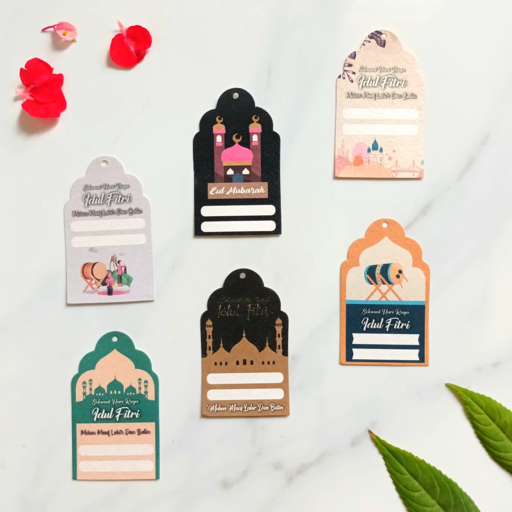 HANGTAG IDUL FITRI LEBARAN HANGTAG BAJU PUTIH COKLAT / HANGTAG PRODUK / HANGTAG POLOS