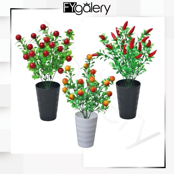 FYGALERY PT48 Pot Tanaman Hias Bunga Hias Plastik Ornamen Pot Bongsai Artificial Flower Decoration