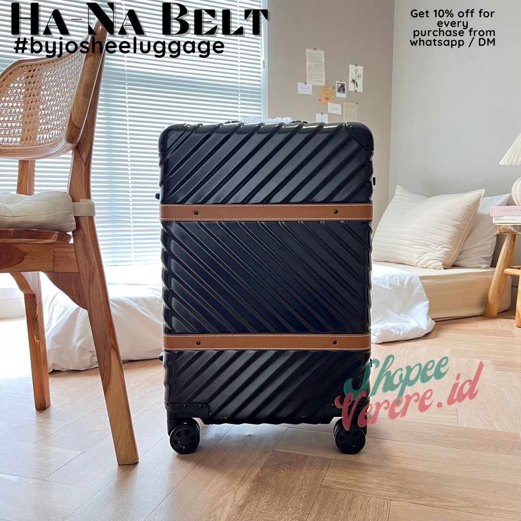 Koper HANA BELT Series 20 Inch dan 24 Inch Baggage Suitcase Aluminium Frame TSA Lock