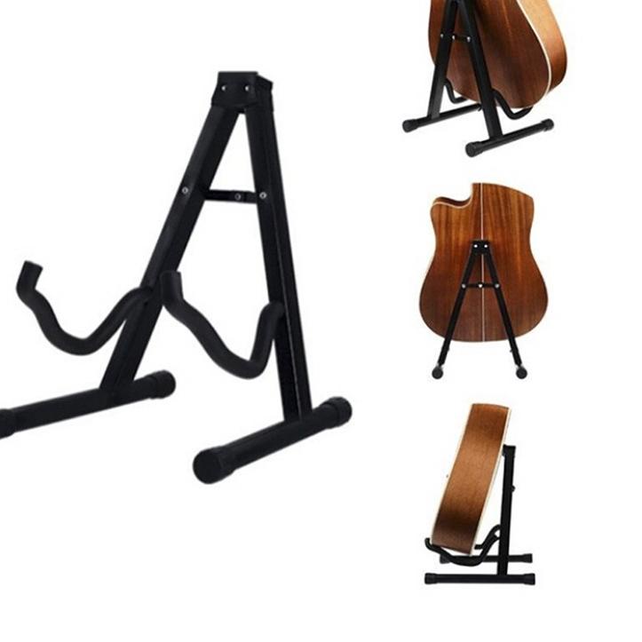 ♪ ⭐ready⭐ Dudukan Lipat Tripod Dudukan Gitar Akustik Elektrik Stand Bass Hitam ✫