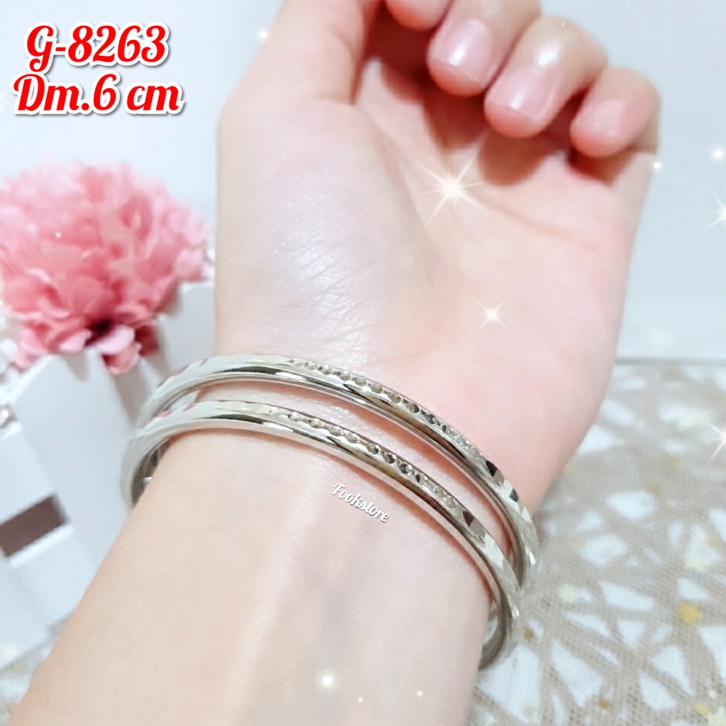 GELANG DEWASA MODEL KERONCONG SILVER ISI 2 PCS/G-8263