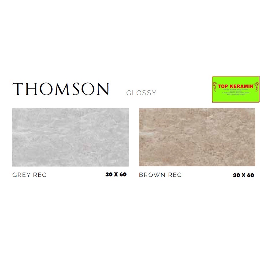 Keramik Dinding Platinum 30x60 Thomson Basic (Grey / Brown) Kw B