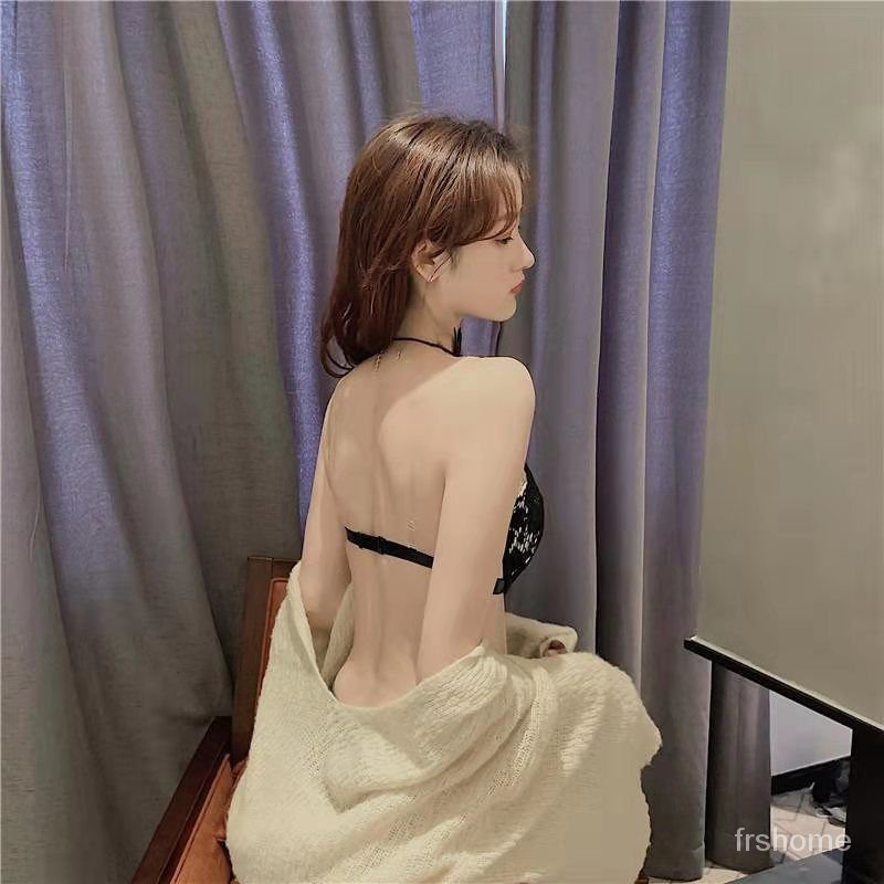 Renda renda strapless pakaian dalam wanita kecantikan punggung bra dada kecil mengumpulkan tidak ada