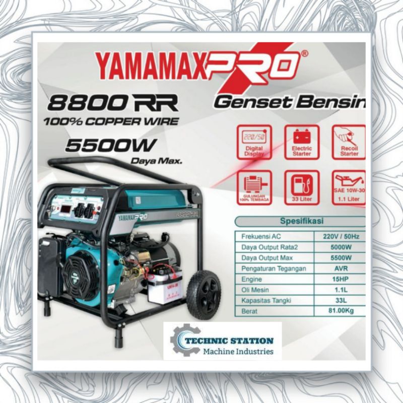 GENSET YAMAMAX PRO 5500 WATT 8800 RR GENERATOR LISTRIK BENSIN