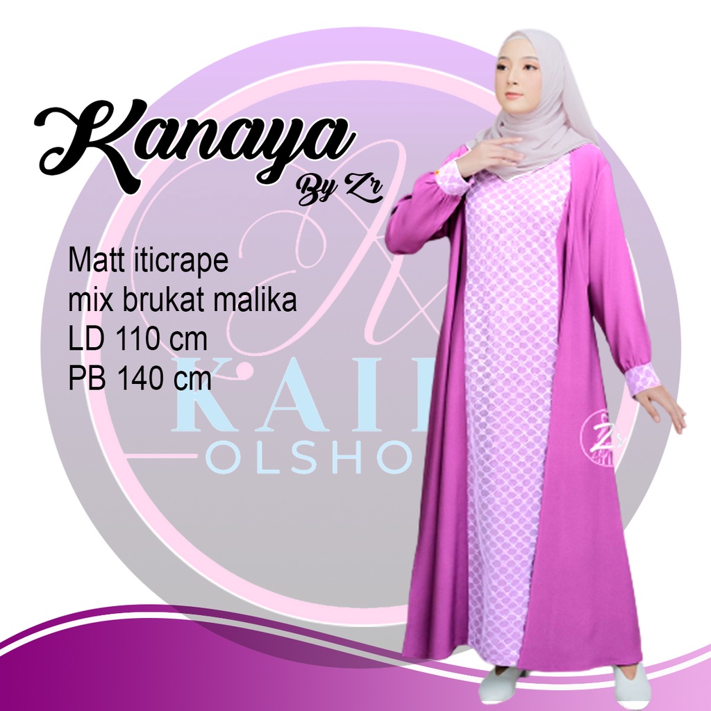 Kanaya Dress Gamis Wanita Muslimah Matt iticrape By Zr Busui LD 110 Terbaru