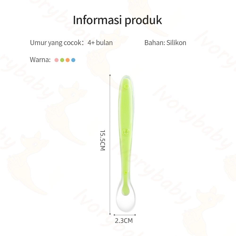 Sendok makan bayi bahan silikon lembut peralatan makan bayi BPA free / Sendok Bayi Silicone Terlaris