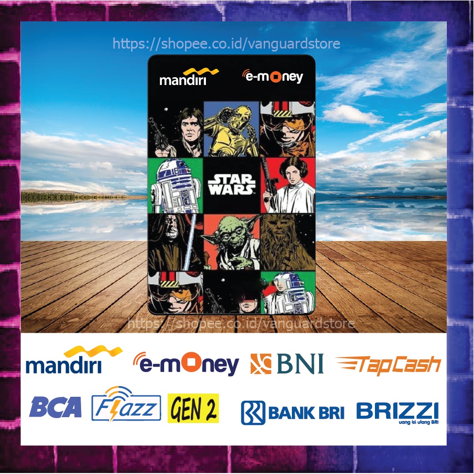 KARTU E MONEY E TOLL KARAKTER STAR WARS EMONEY MANDIRI FLAZZ BCA BNI TAPCASH BRIZZI BRI - 1 SISI