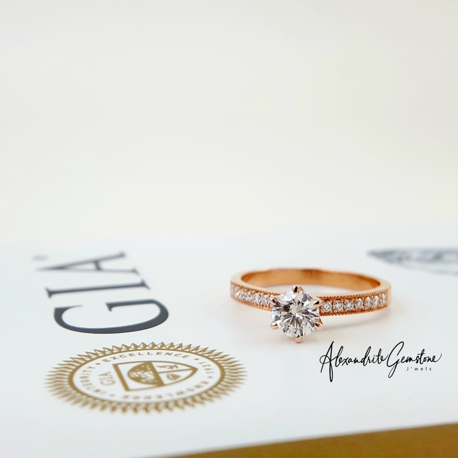 AG Jewellery D0422008 - Cincin Rose Gold Berlian GIA 0.50ct I VS1