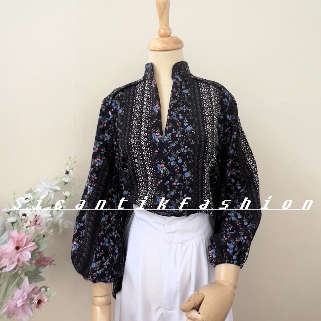 Kemeja Blouse wanita Bahan Cotton Crinkle / Kemeja Style Korea / Blouse korea