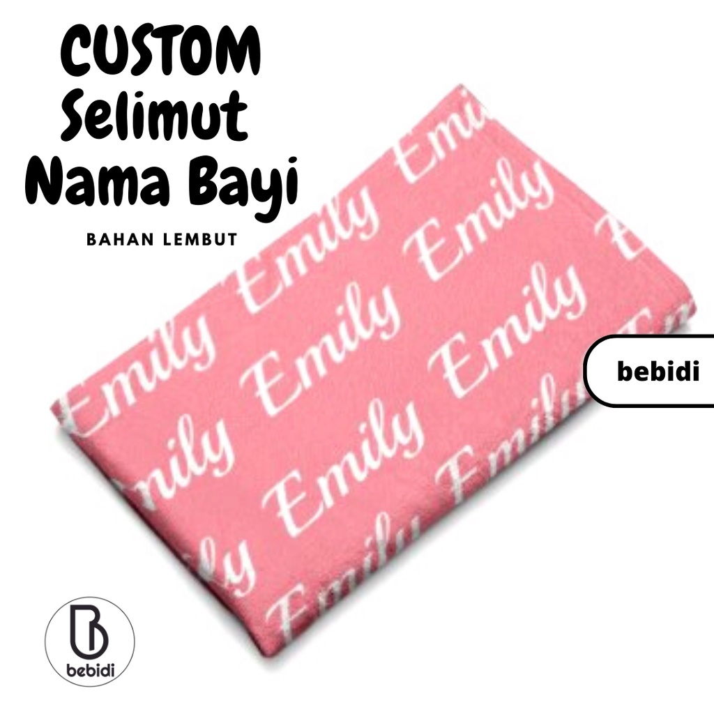 Selimut NAMA BAYI  NO COD Bahan Lembut Baby Blanket Kado Bayi