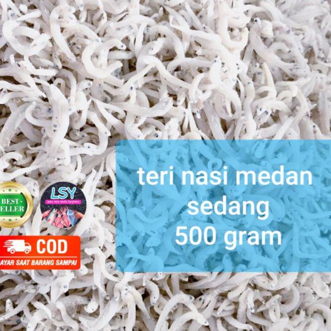 

♂ ikan asin teri nasi medan size sedang 500gr ♫