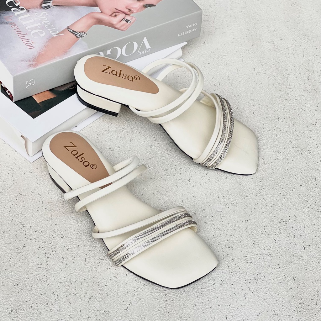 Sandal high heels 3CM wanita empuk tebal IN-02 Premium quality