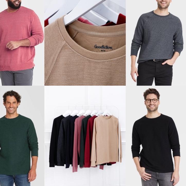 Keluaran Terbaru.. Goodfellow Men's Long Sleeve Textured T-Shirt