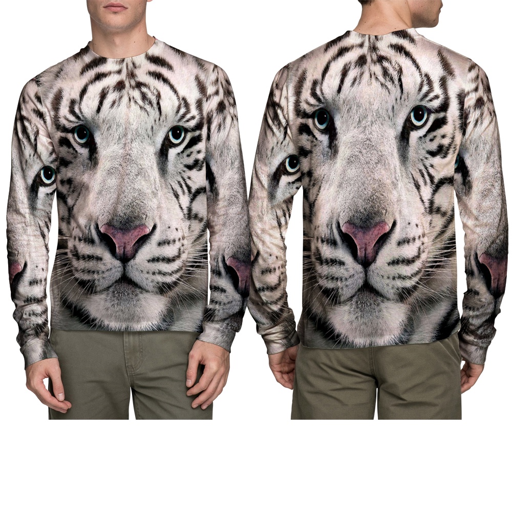 KAOS MACAN PUTIH // KAOS FULLPRINT HARIMAU // T-SHIRT LENGAN PANJANG KEREN