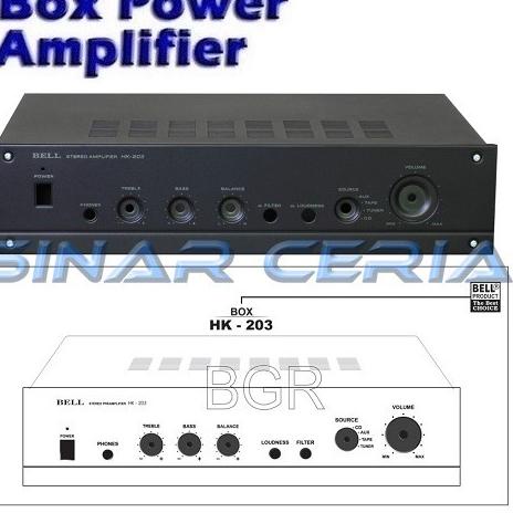 ♀ Box Power Amplifier HK-203 BOX BELL HK 203 Box Amply HK203 ♗