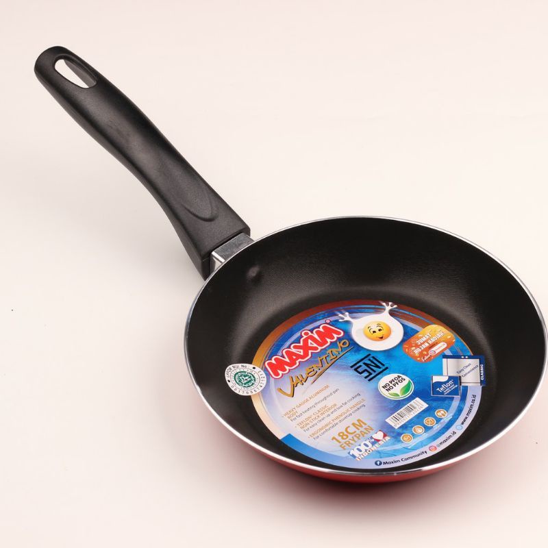 Maxim Valentino Teflon penggorengan 12 cm - 26 cm frypan anti lengket wajan valentino Teflon Maxim Wajan Cetakan Anti karat Fry Pan Maxim Teflon Penggoreng Wajan Valentino Ukuran 12 sampai 26