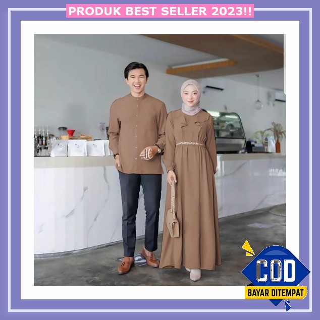 Baju Lebaran Couple Pasangan Baju Muslim Couple Suami Istri Gamis Pasangan Set Lebaran Jumbo Couple 