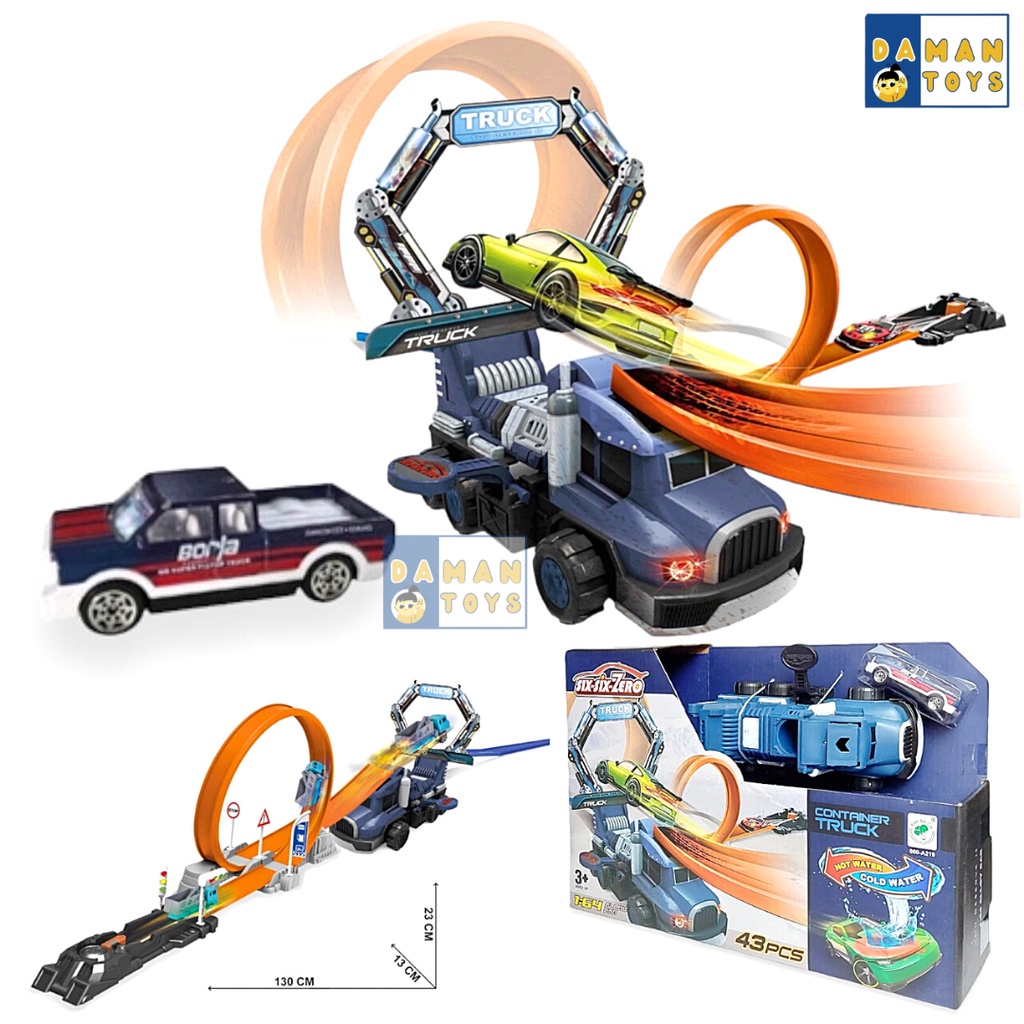 Track Racing Anak Edukasi Mainan Balap Mobil dengan Lintasan Diecast Seluncur Trek Playset