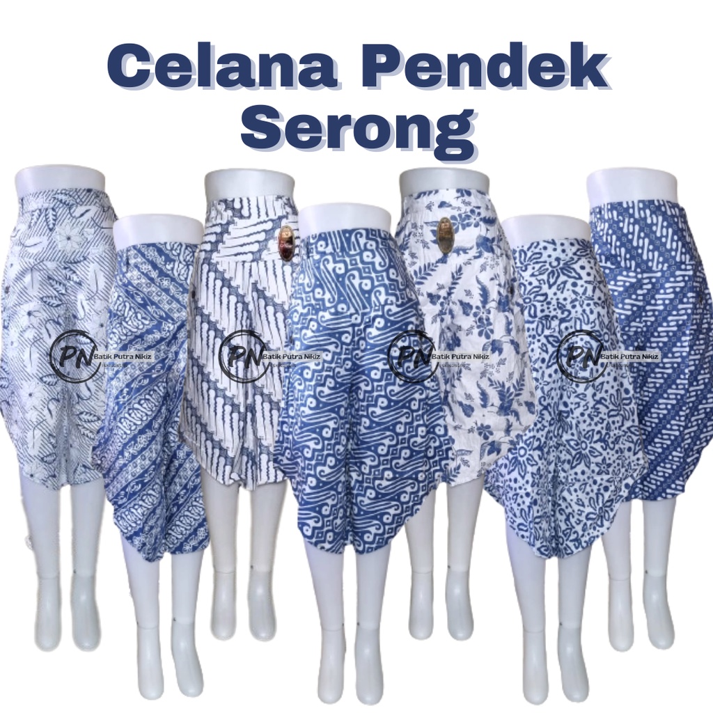 Celana Pendek Batik Serong Katun Harian