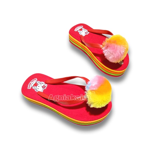 Sandal Flat Anak Perempuan Motif Pelangi Terbaru