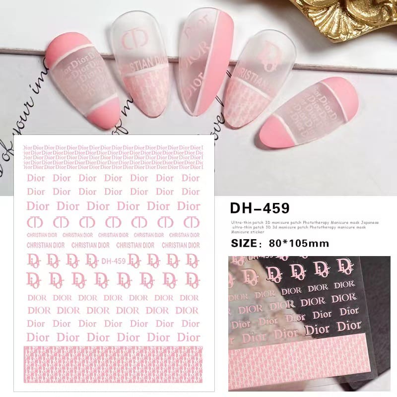 (2) CHANNEL STIKER KUKU Nail Art Anak Dewasa LV DIOR stiker kuku nail art motif channel LV dior MICK