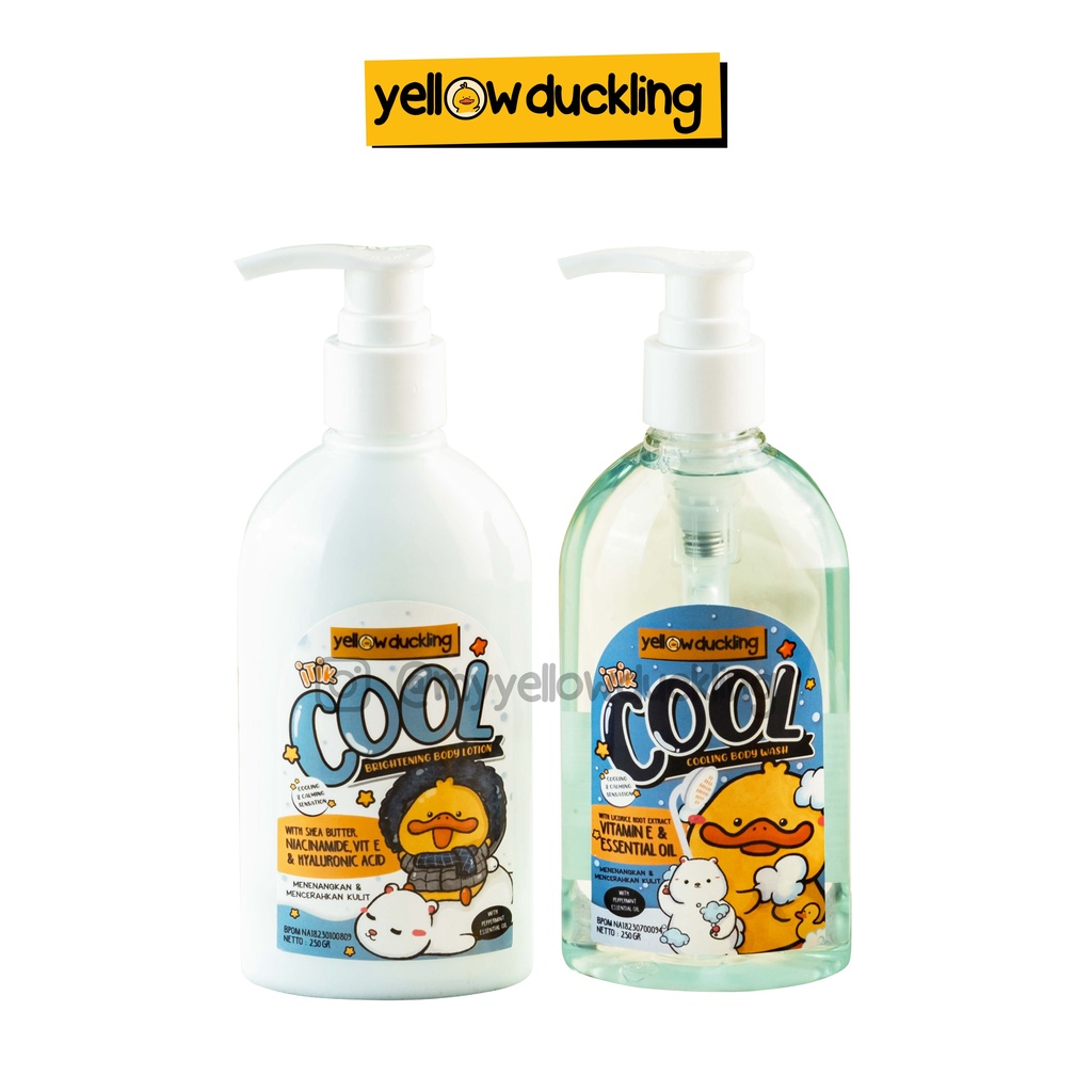 BUNDLING - COOL - BODY LOTION N BODY WASH 250ML - BRIGHTENING NIACINAMIDE MELEMBABKAN - KULIT KERING