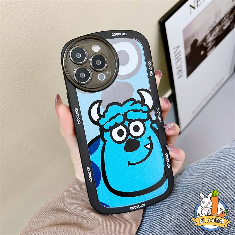 Soft Case Silikon Motif Monster Mata Besar Untuk Compatible For iPhone 14 13 12 11 Pro Max SE 2020 Xr X Xs Max iPhone 7 8 6 6s Plus Cute Big-eyed Monster Phone Case Soft Silicone Anti-fall Shockproof Protective Phone Case Back Cover