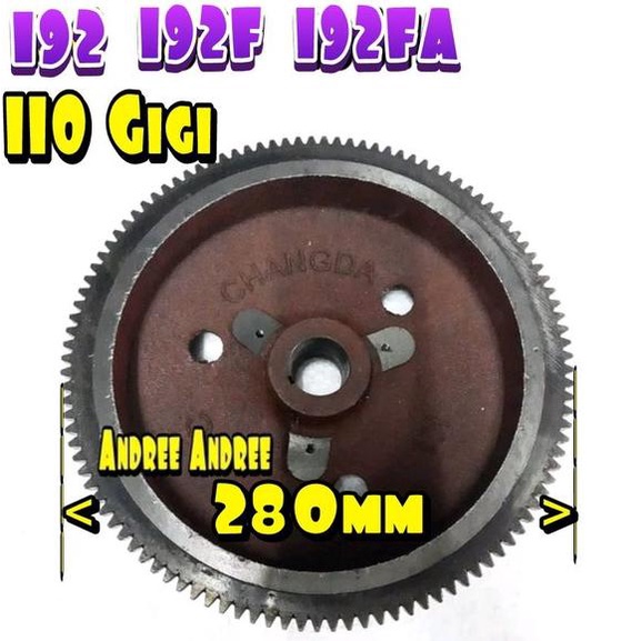 Flywheel Roda Angin Magnet Roda Gila mesin Genset Generator Diesel Solar Silent Komplit Gigi Starter
