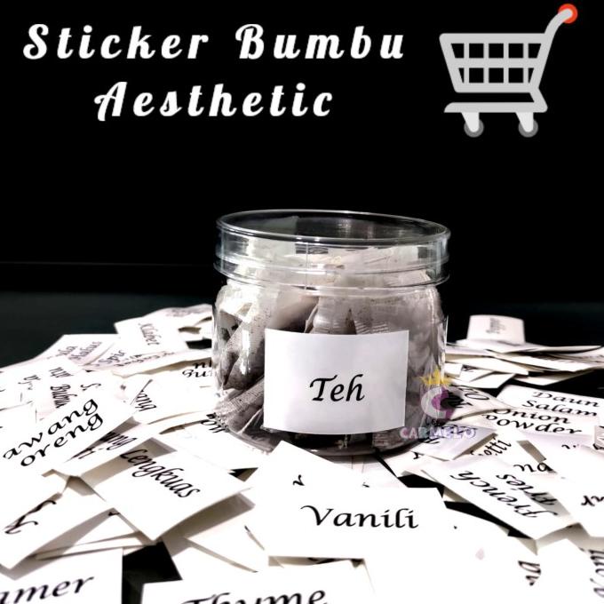 

'+'+'+'+] Sticker Label Bumbu Dapur Bahan Vynil/Stiker Baground Putih