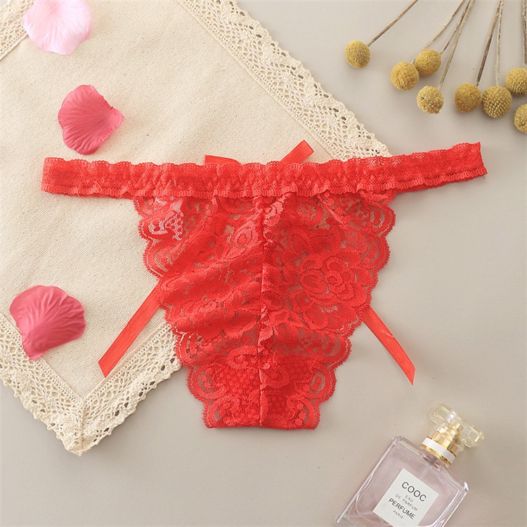 (COD) G-String Wanita Lace Transparan Sexy Celana Dalam  Pola Motif C212