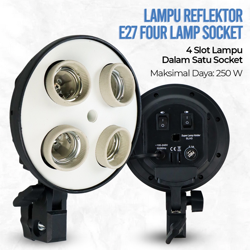 Andor Lamp Holder 4 Socket E27 for Softbox Studio 250W