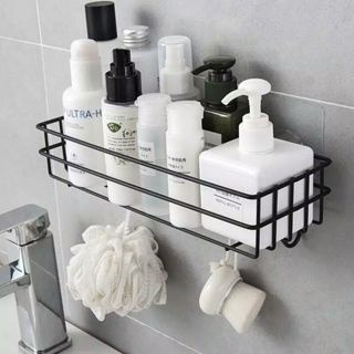HCH Rak Persegi Rak Kamar Mandi Rak Dapur Tempat Penyimpanan Serbaguna Rak Besi Gantung Tempelan Din