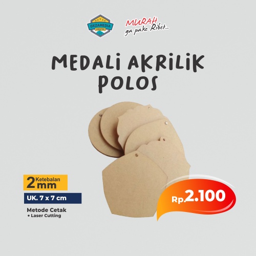 

MEDALI AKRILIK POLOS MURAH UK. 7x7cm TEBAL 2mm