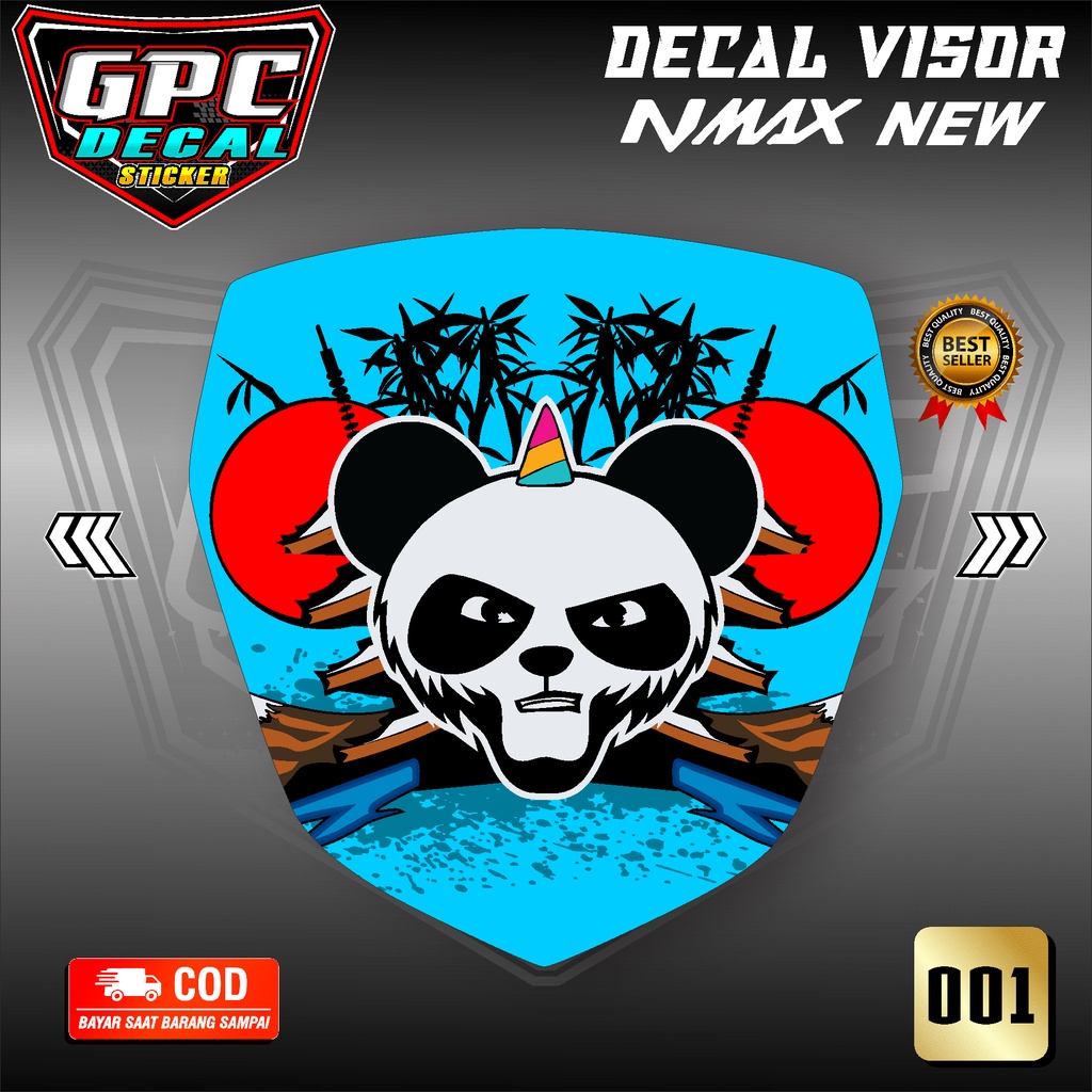 Stiker Decal Visor New Nmax 2020 / Old Nmax (2015-2019) Motif Panda GPC-001