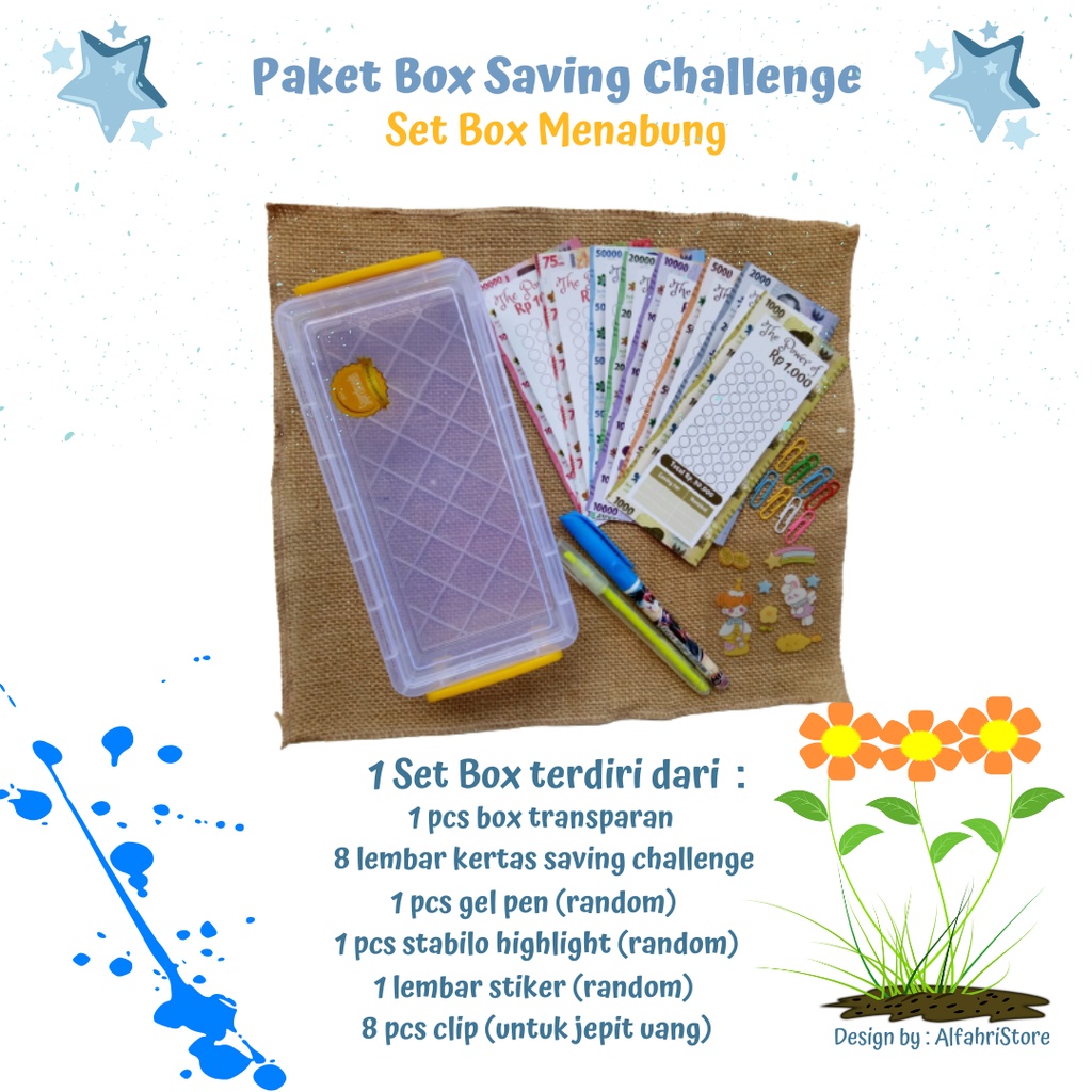 Paket Box Saving Challenge / Set Box Menabung