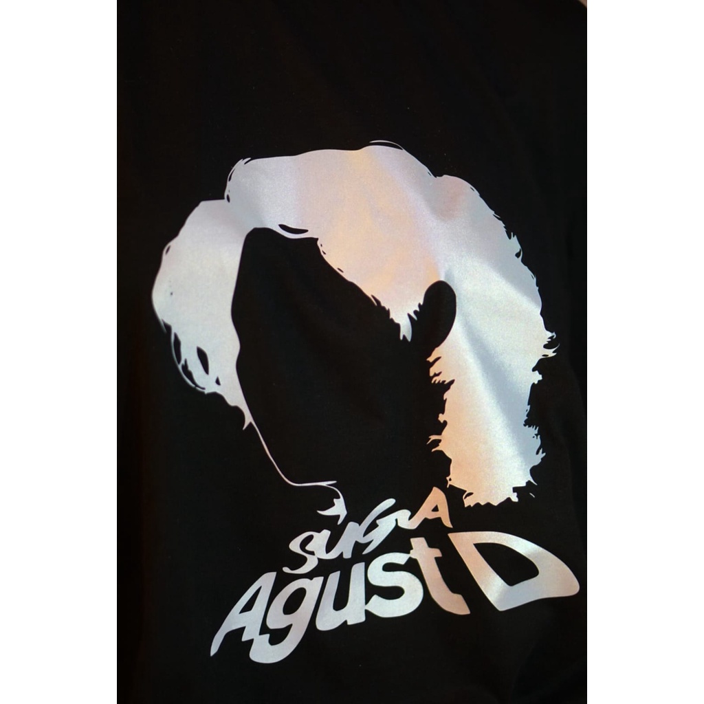 BTS SUGA AGUSTD GLOW IN THE DARK T-SHIRT BLACK SILVER/ KAOS KONSER BTS SUGA AGUSTD/ KAOS GLOW IN THE
