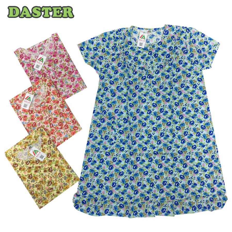 PROMO DISKON Grosir 1 Seri 3pcs Baju Tidur Merlin Daster Katun Standar