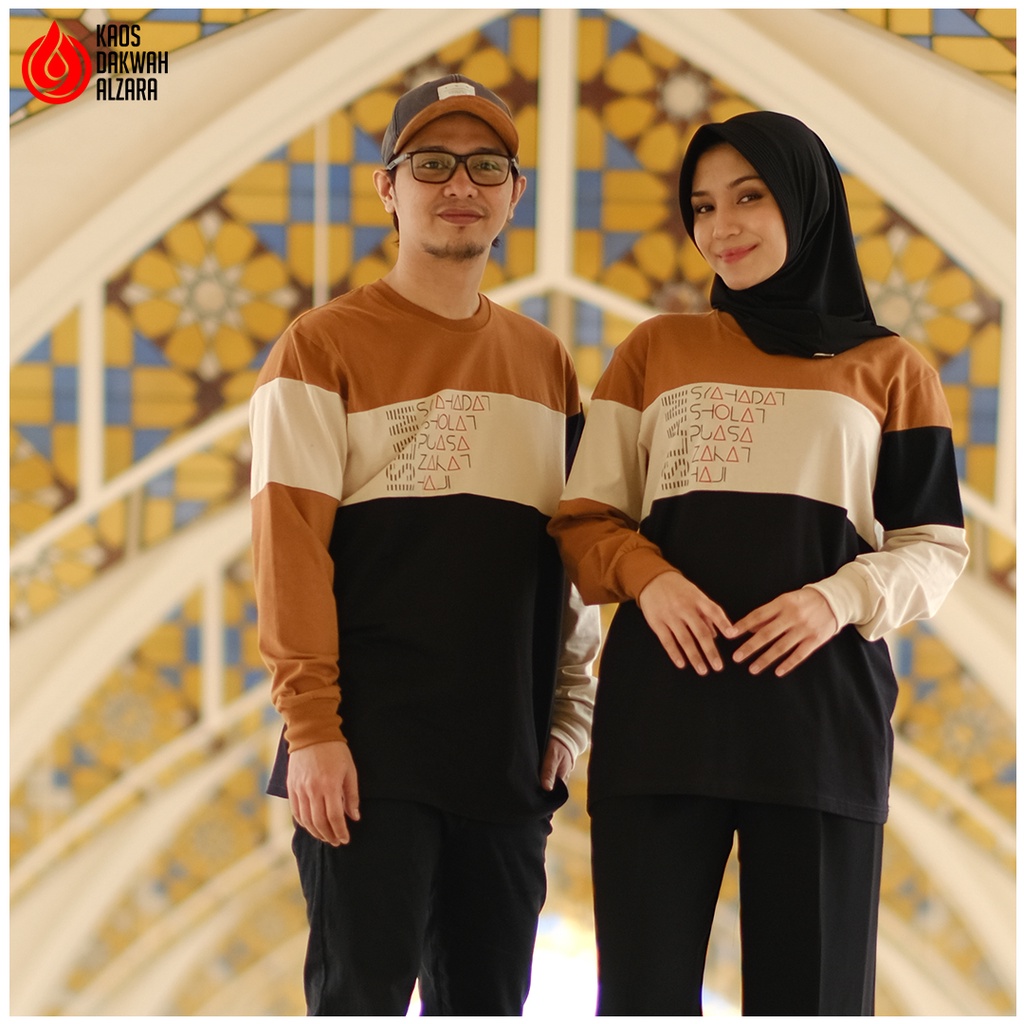 ALZARA Baju Kaos Dakwah Islami Couple Pasangan Lengan Panjang Unisex Muslim Model Islam 02